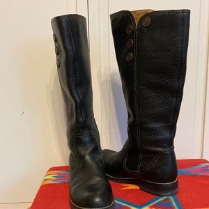Sofft Black Pebble Tall Leather Boots  Suze 8.5